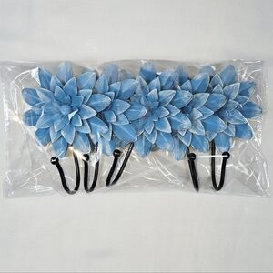 Hobby Lobby Set Of 5 Brush Painted Flower Lightweight Metal Wall Hanging Hooks